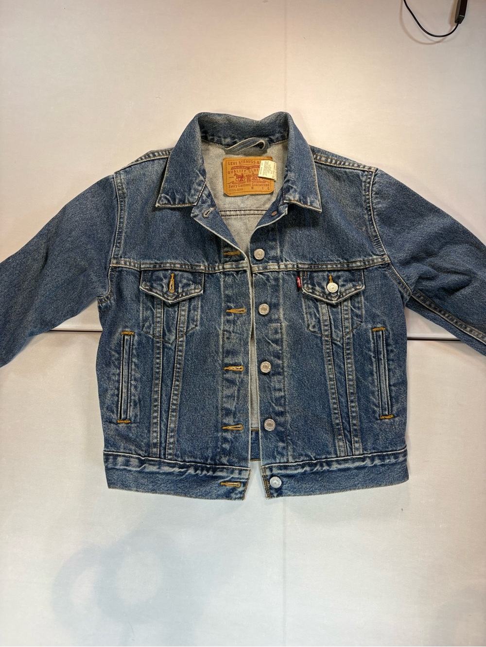 Vintage Levi’s 77715-0289 Denim Trucker Jacket Women’s S Red Tab Jean USA